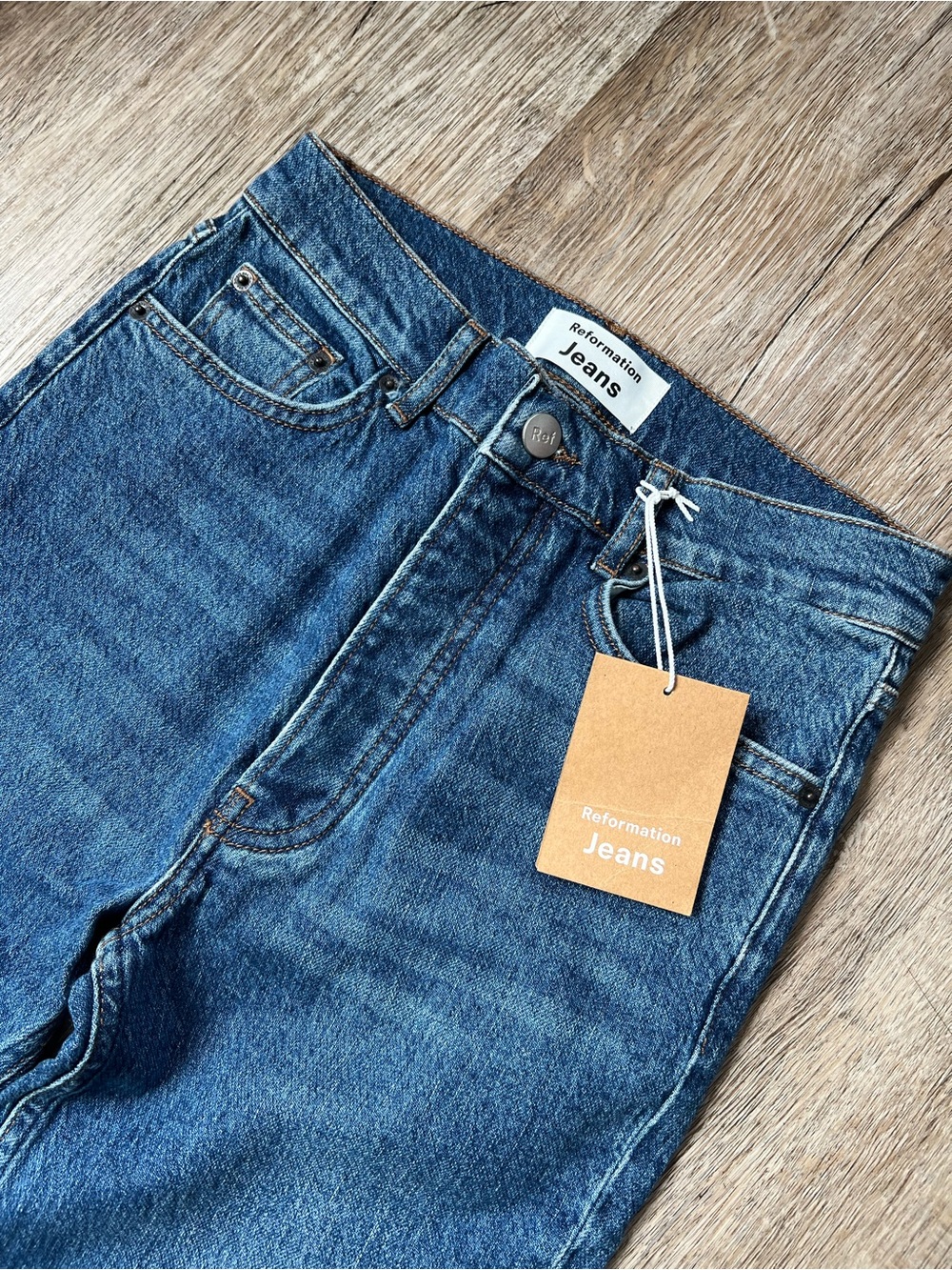 Reformation Serena High Skinny Crop Jeans Mid Blue Size 25 NWT